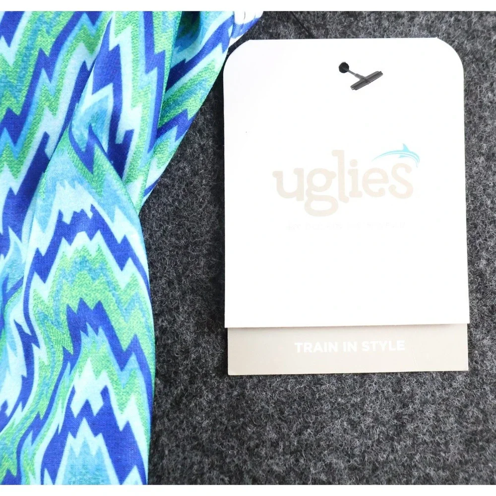Dolfin Uglies One Piece‎ Womens 30 Blue Green Chevron Swim Training NWT